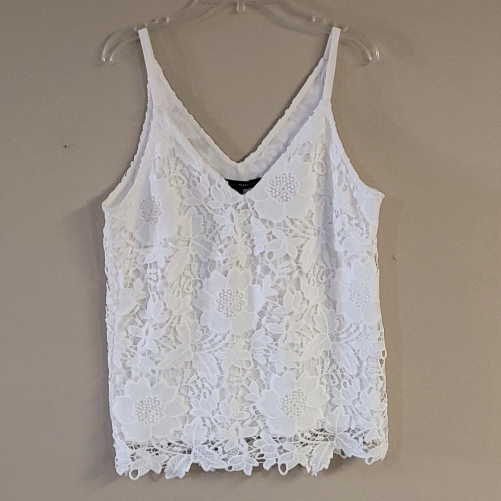 White House Black Market White Tank Top
